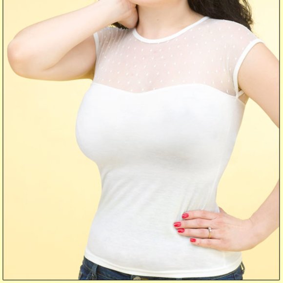 RockSteady Tops - RockSteady Cream Miss Fancy Top NWT